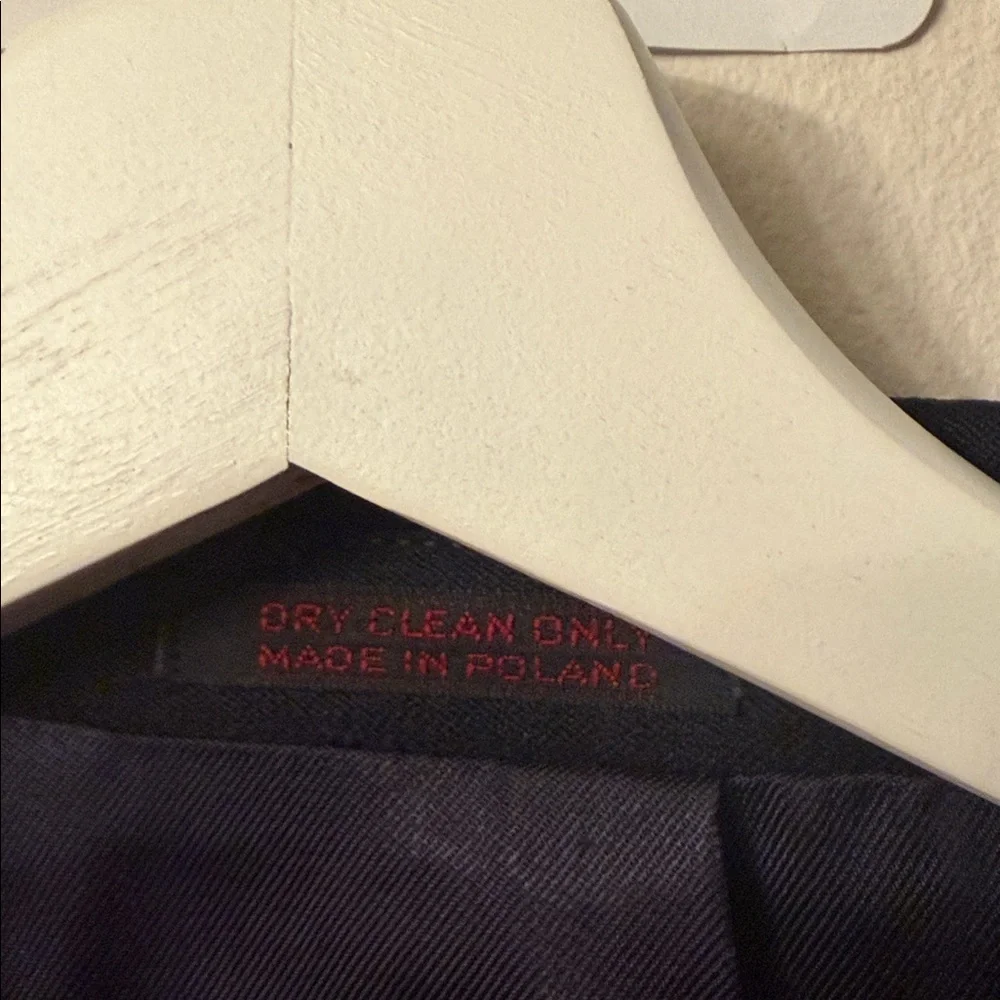 Savile row Elegant Navy Blazer with Gold Accents 💯wool Made in Poland